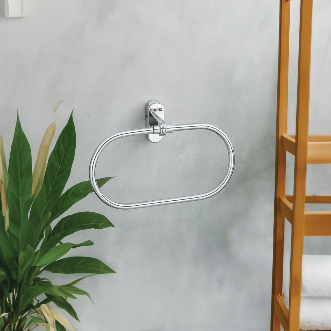 Aagna Giza Silver Finish Napkin Ring for Bathroom