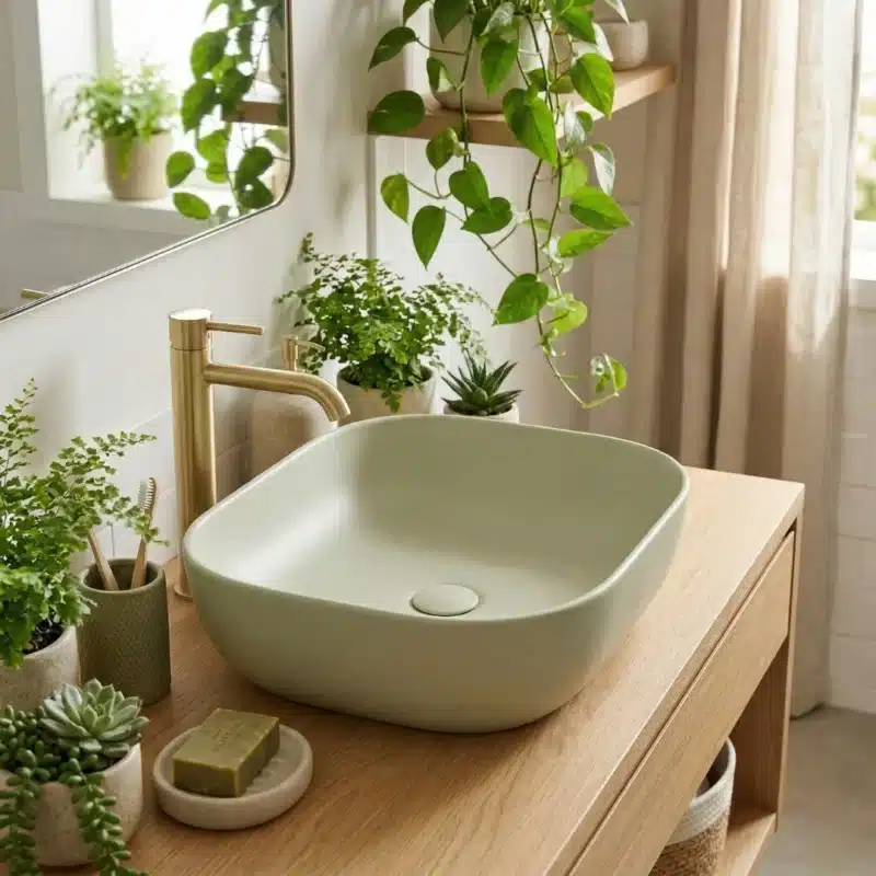 Brizzio Wall Hung Toilet Basin Set Matte Pastel Green