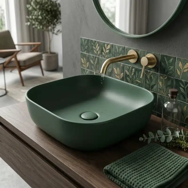 Affordable Brizzio Wall Hung Toilet Basin Set Matte Dark Green