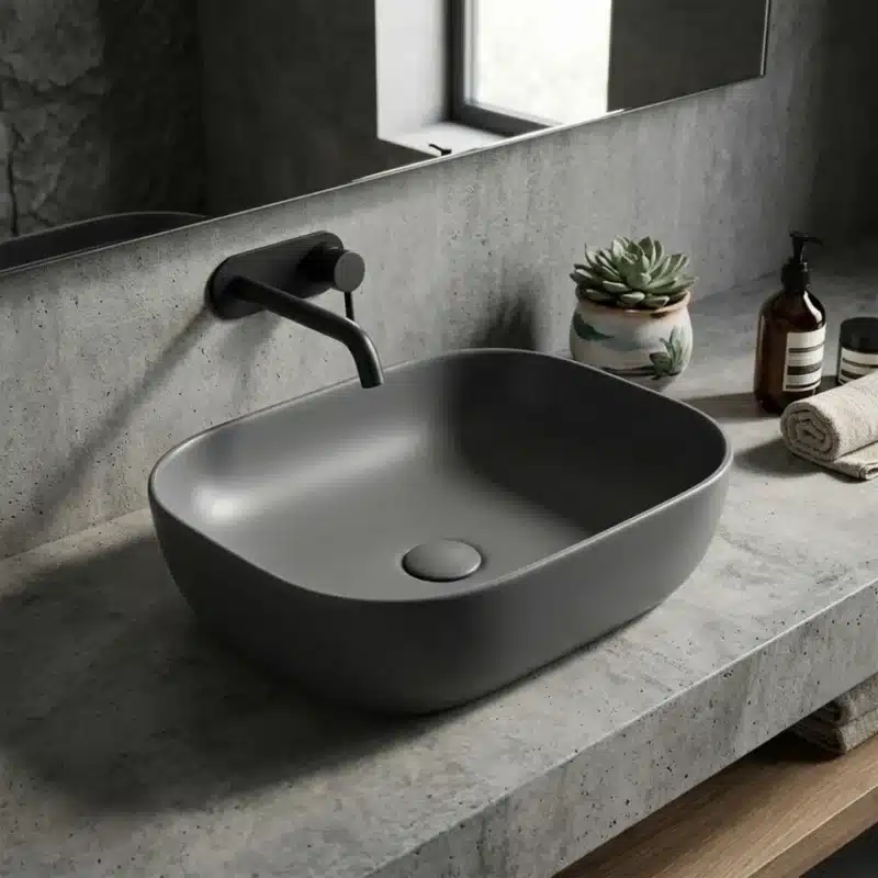 Modern Brizzio Toilet And Wash Basin Set Matte Dark Grey