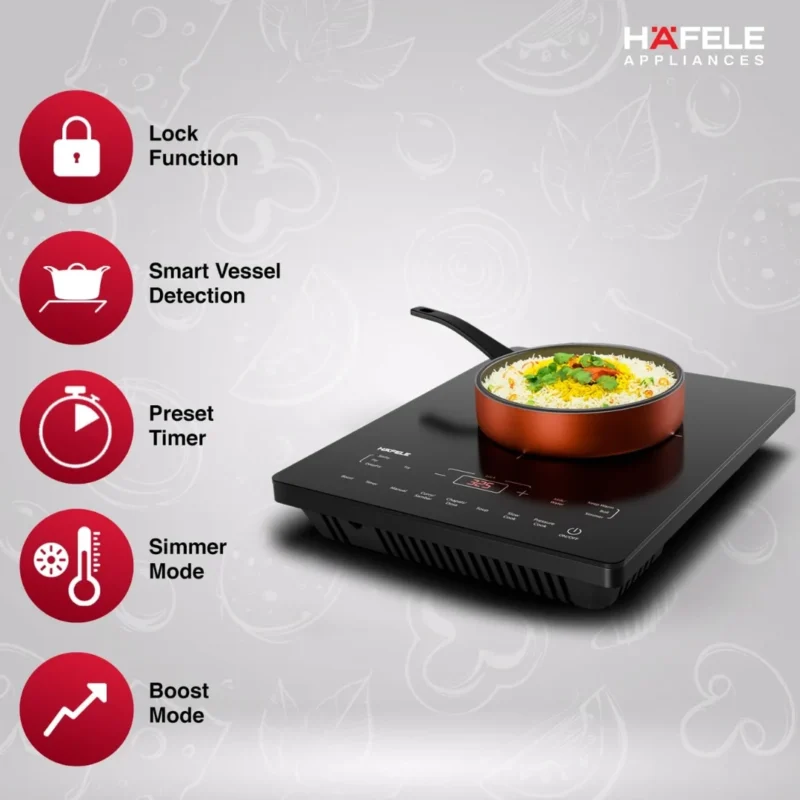 Best Induction Cooktop: Hafele 2100W Black Ceramic Glass